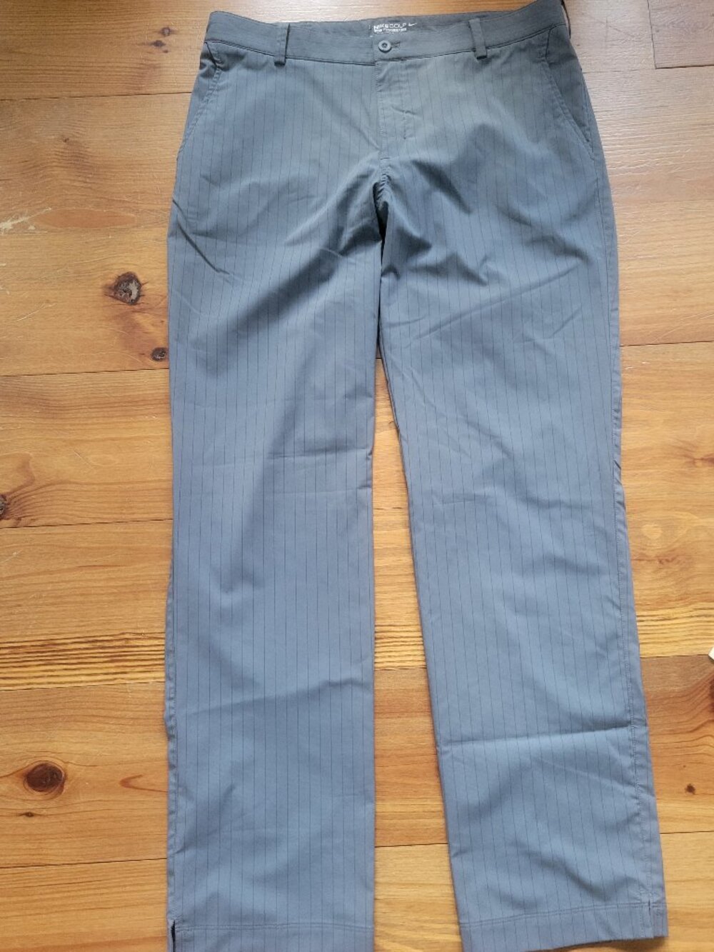 Men's Nike Golf Tour Performance Pants 34x32 Grey Pinstripe Dri-Fit Trousers
